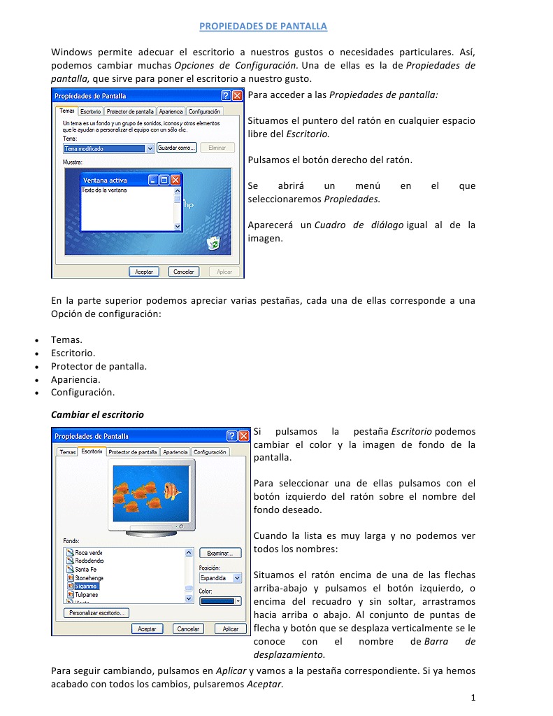 Personaliza tu pantalla y dispositivos en Windows | PDF | Point and Click |  Teclado, image size:791x1023