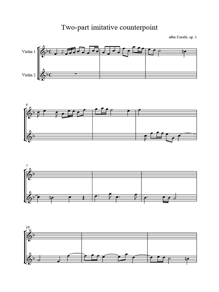 Two-Part Imitative Counterpoint for Violin | PDF