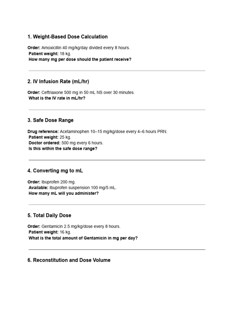 Safe Dose Calculations and Conversions | PDF | Dose (Biochemistry ...