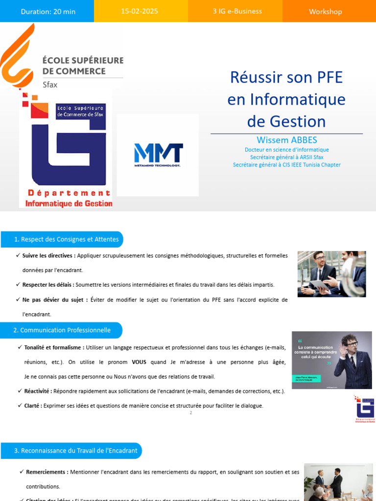Réussir son PFE en Informatique | PDF