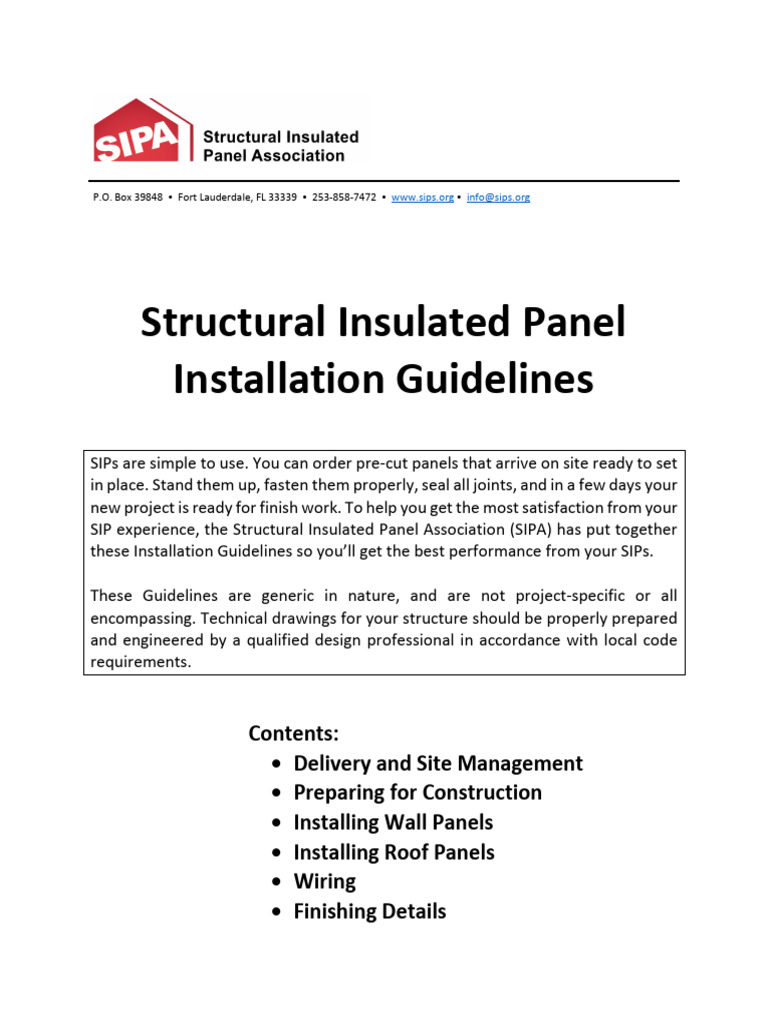 SIP Installation Guidelines for Builders | PDF | Framing (Construction ...