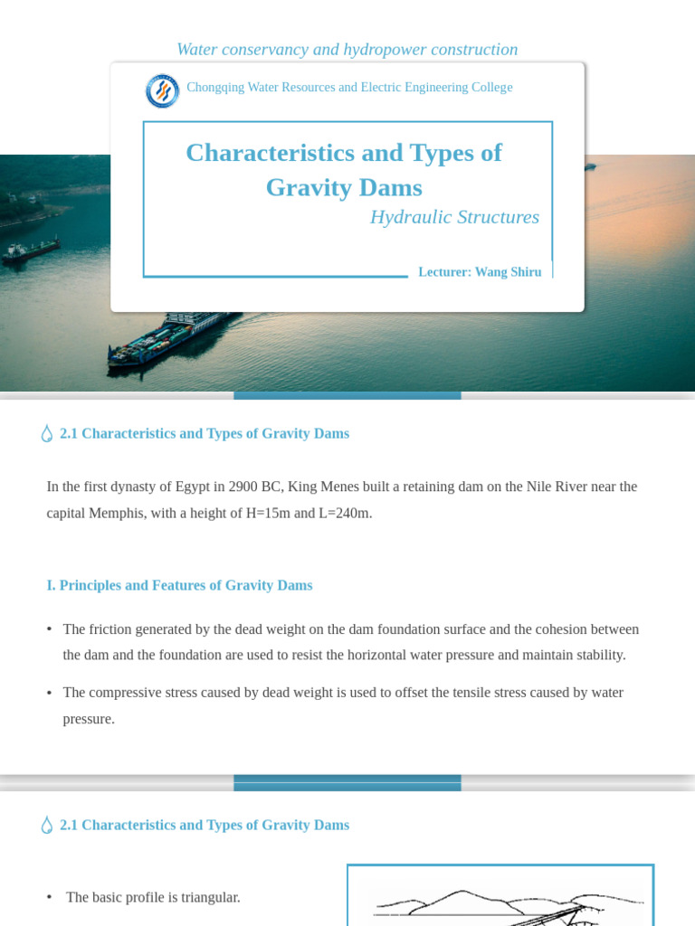 Characteristics and Types of Gravity Dams | PDF | Dam | Concrete