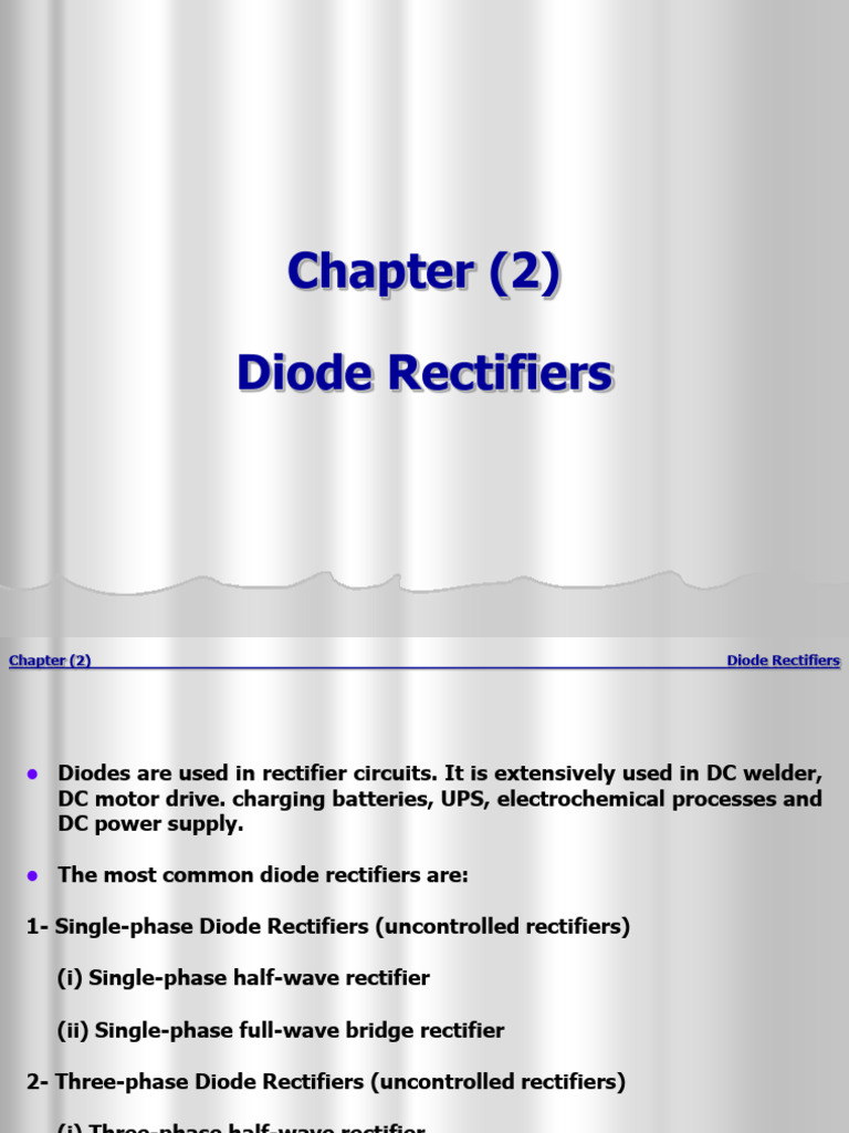 Diode Rectifiers: Types and Performance | PDF | Rectifier | Transformer