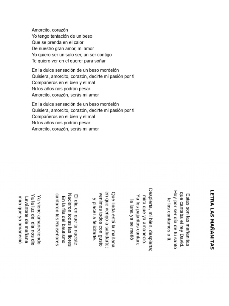 Letra de Canciones | PDF
