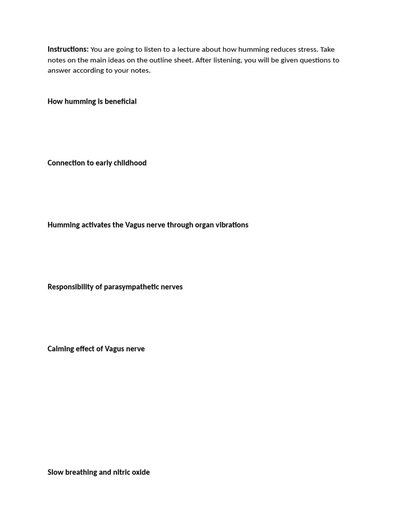 Note Taking Outline - Humming | PDF
