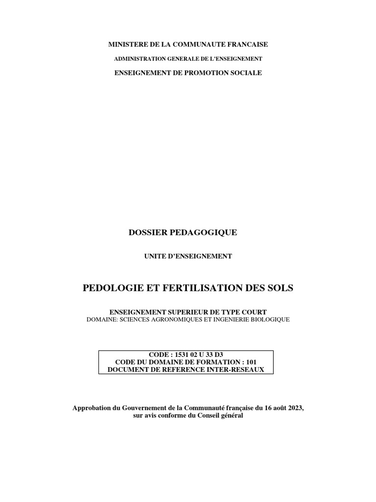 Pédologie et fertilisation des sols | PDF | Sol (pédologie) | Fertilisant