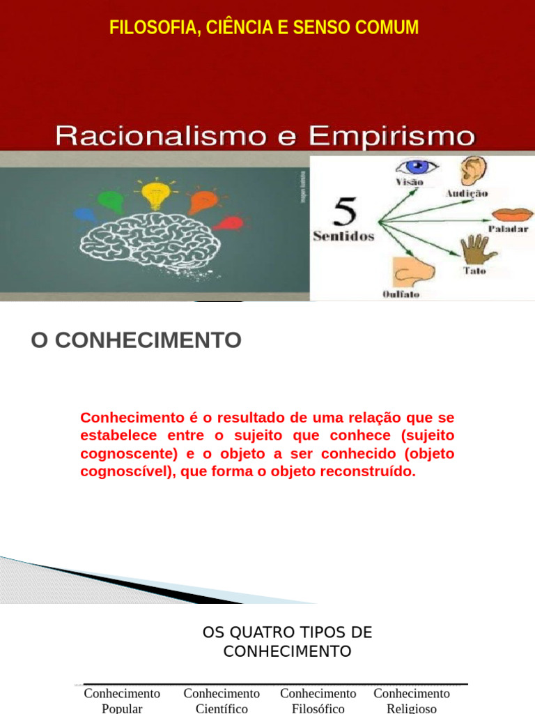 Ciência Filosofia Senso Comum | PDF | Método científico | Raciocínio ...