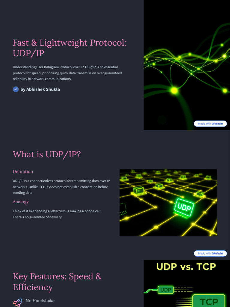 Fast and Lightweight Protocol UDPIP | PDF | Internet Protocols ...