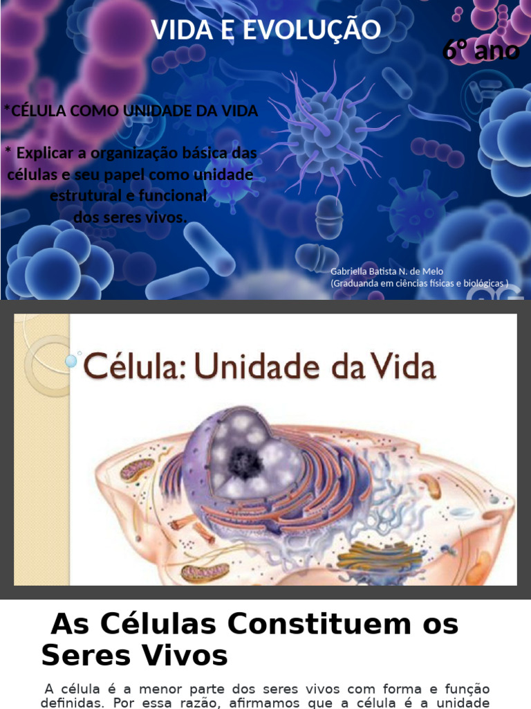 Célula: Unidade da Vida e Evolução | PDF | Célula (Biologia) | Organismos
