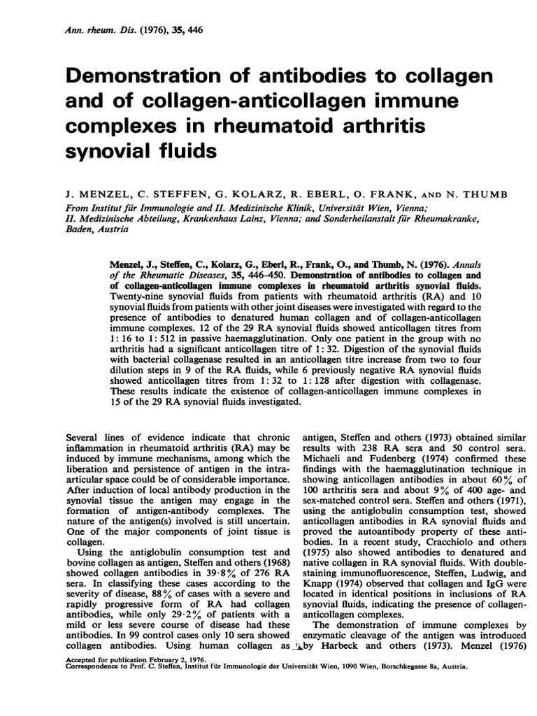 Ann Rheum Dis-1976-Menzel-446-50 | PDF | Antibody | Rheumatoid Arthritis
