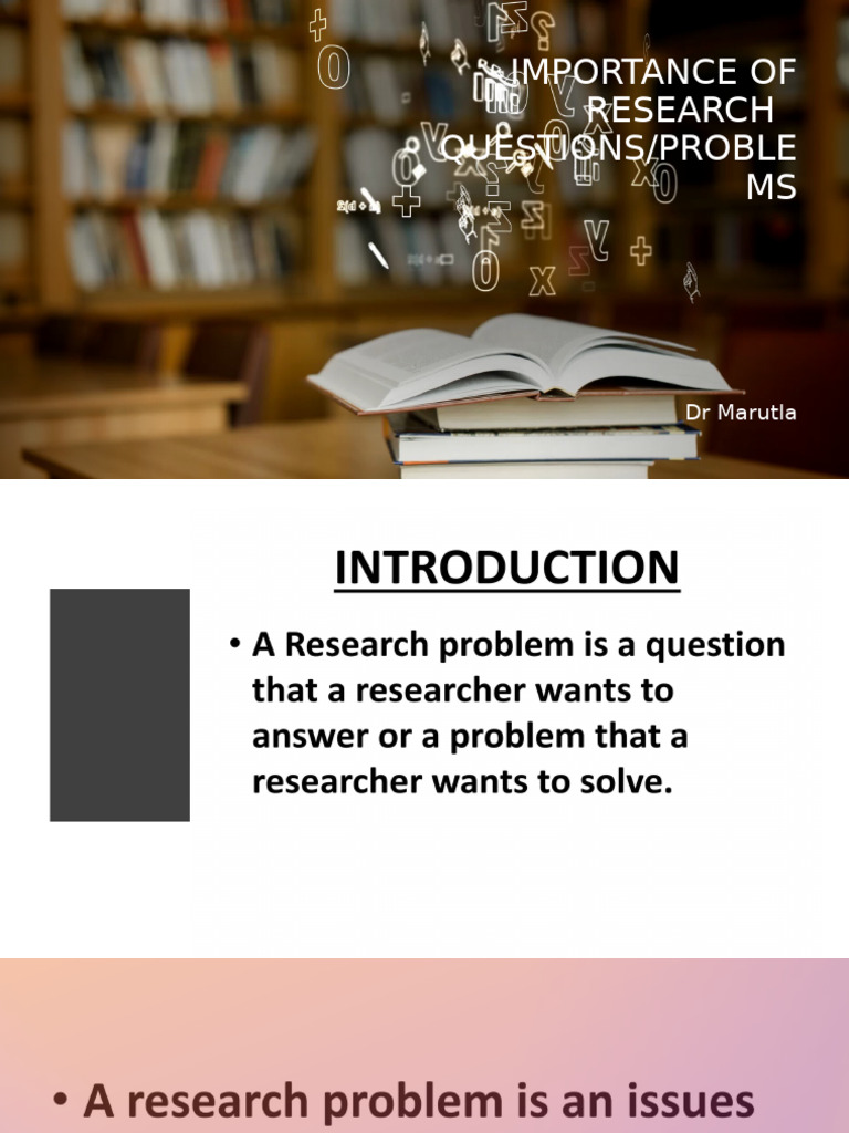 Importance of Research Questions | PDF