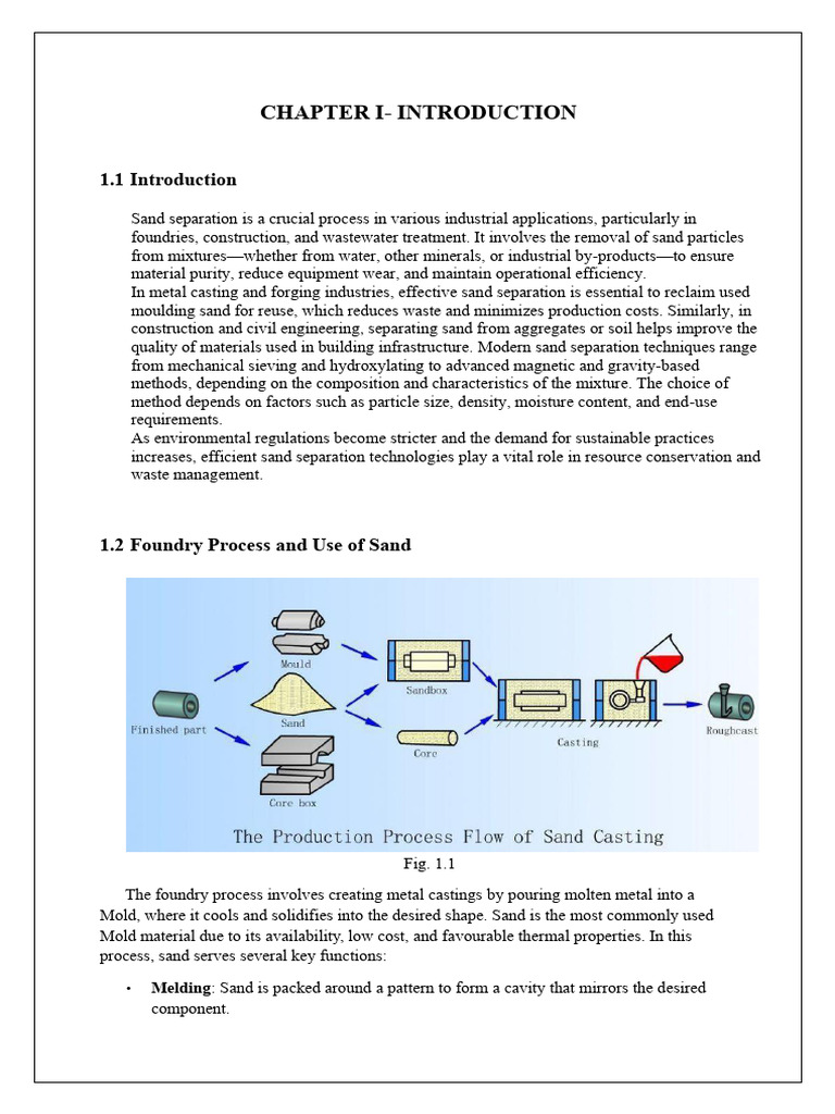 Project Report Sand Sep 2 | PDF | Filtration | Foundry