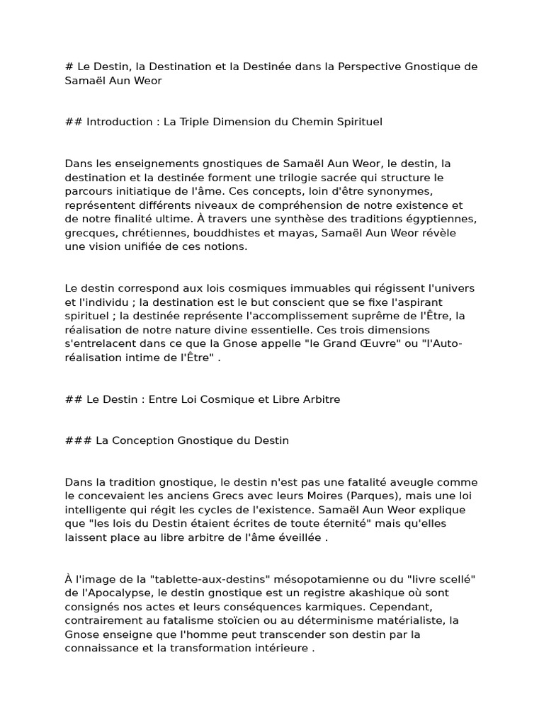 Destin, Destination et Destinée Gnostiques | PDF | Destin | Gnosticisme