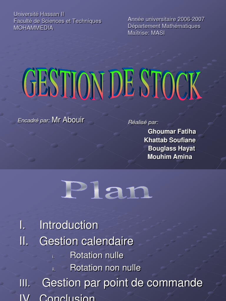 Stock | PDF | Inventaire | Économie