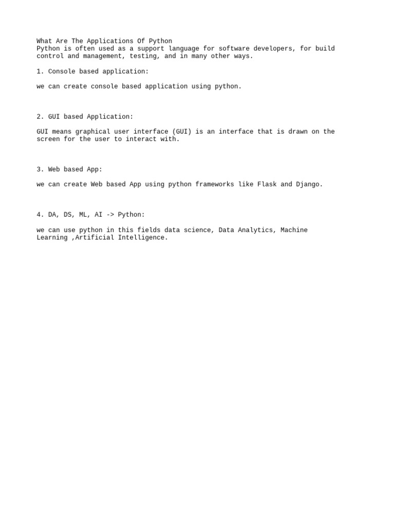 What Are The Applications of Python | PDF