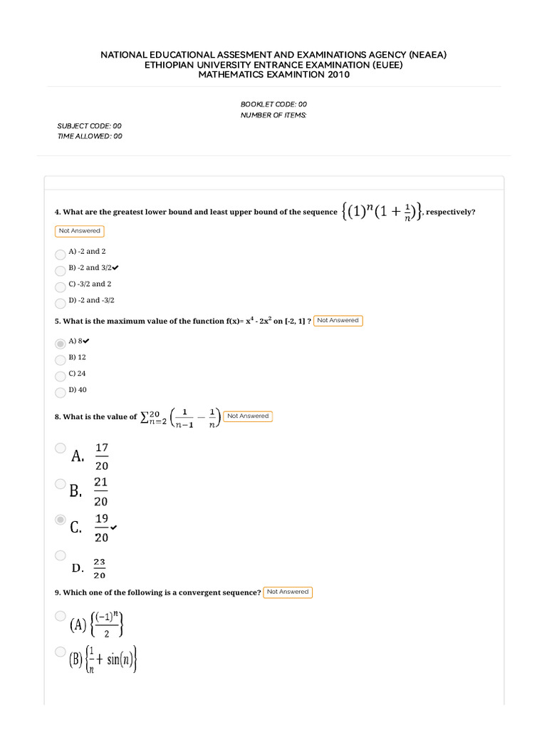 NationalExaminations 1746910634823 | PDF | Mathematical Concepts ...