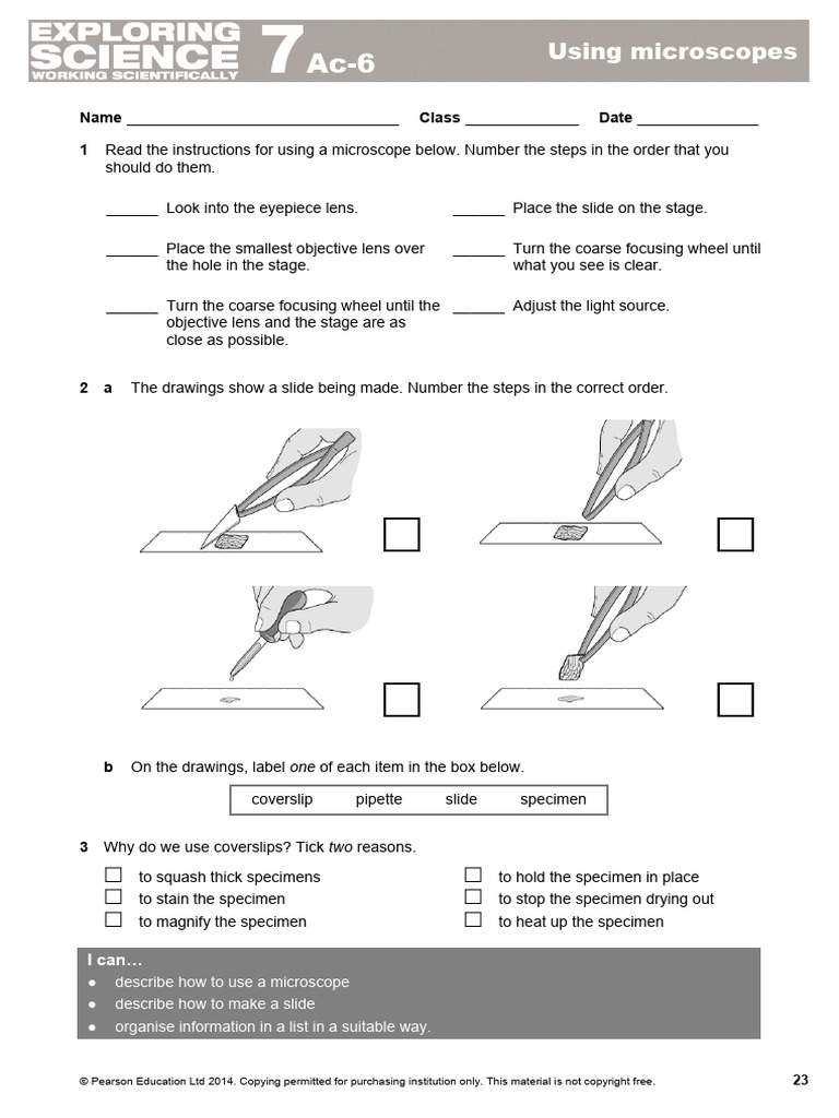 Microscope Usage and Slide Preparation Guide | PDF