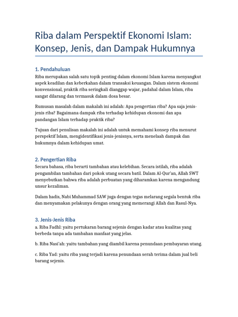 Makalah Riba Ekonomi Islam | PDF