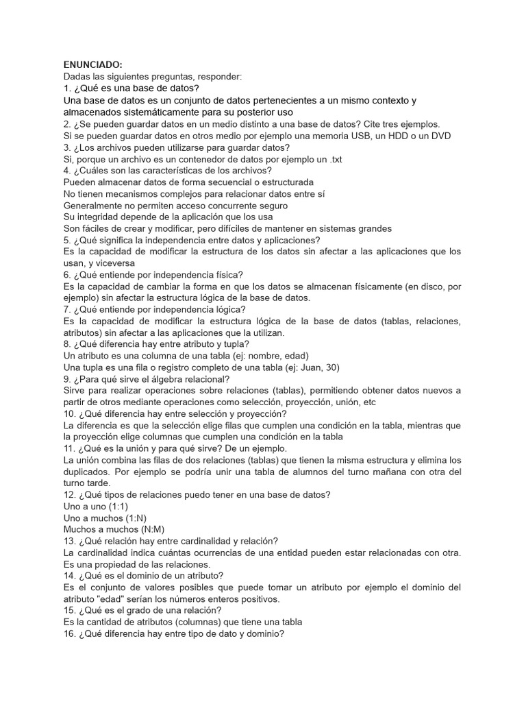 Guia Aprendizaje Clase 1 Base de Datos | PDF | Bases de datos | Archivo ...