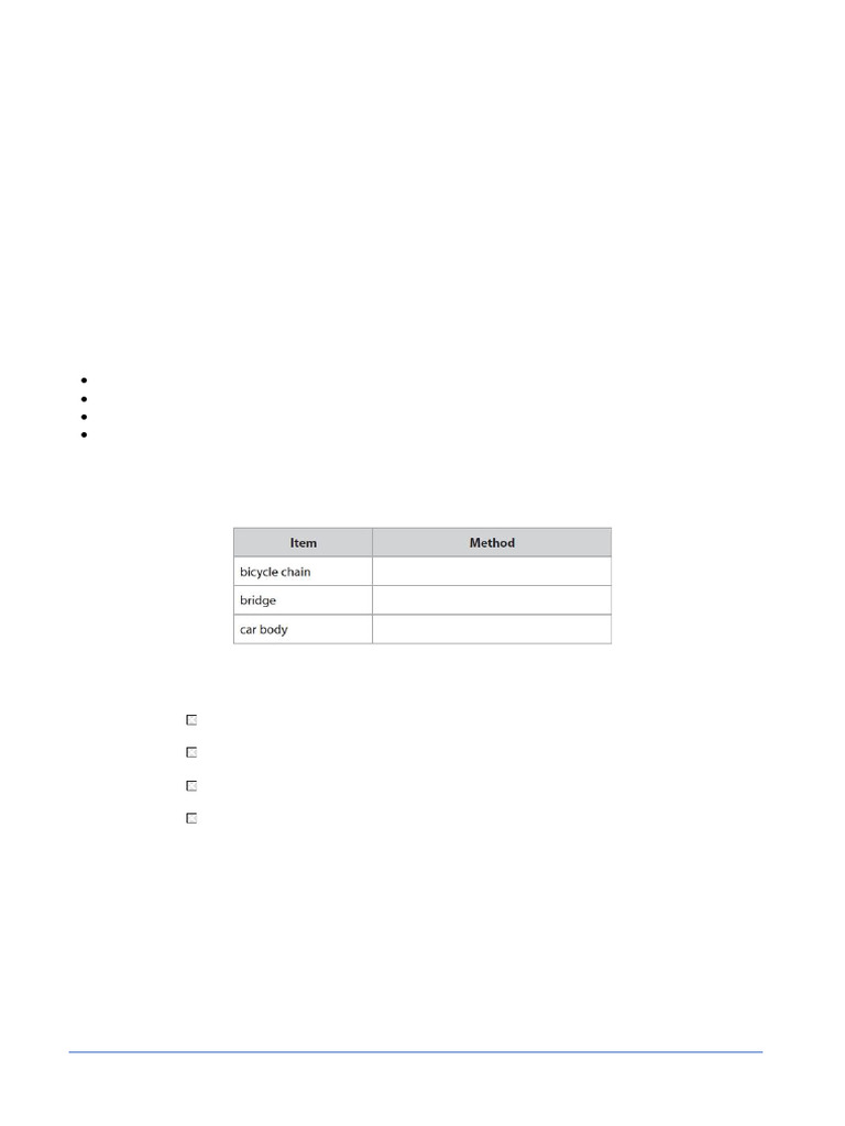 Year 10 Rusting Prevention Questions | PDF | Rust | Iron
