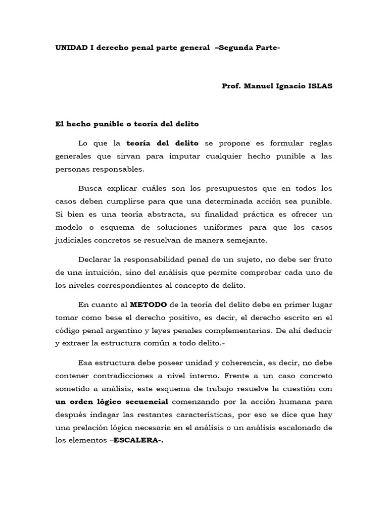 Clase 2 Teoria Del Delito. La Accion | PDF | Derecho penal | Justicia