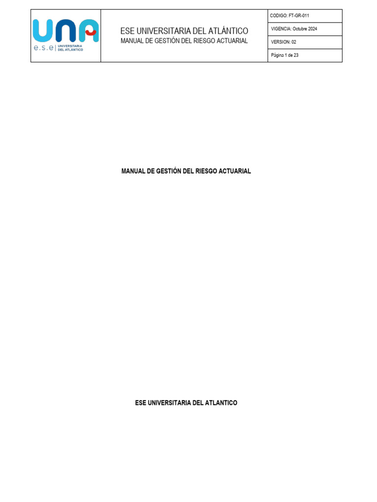 Manual de Gestión del Riesgo Actuarial | PDF | Riesgo | Actuario