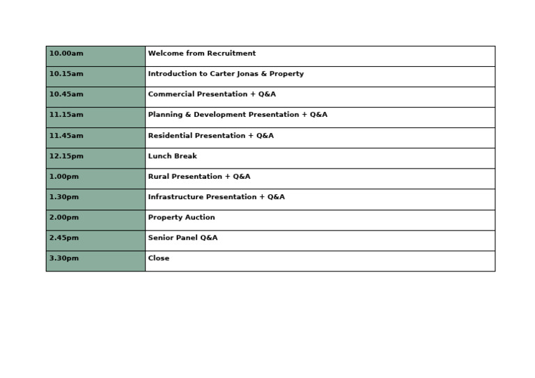Timetable | PDF