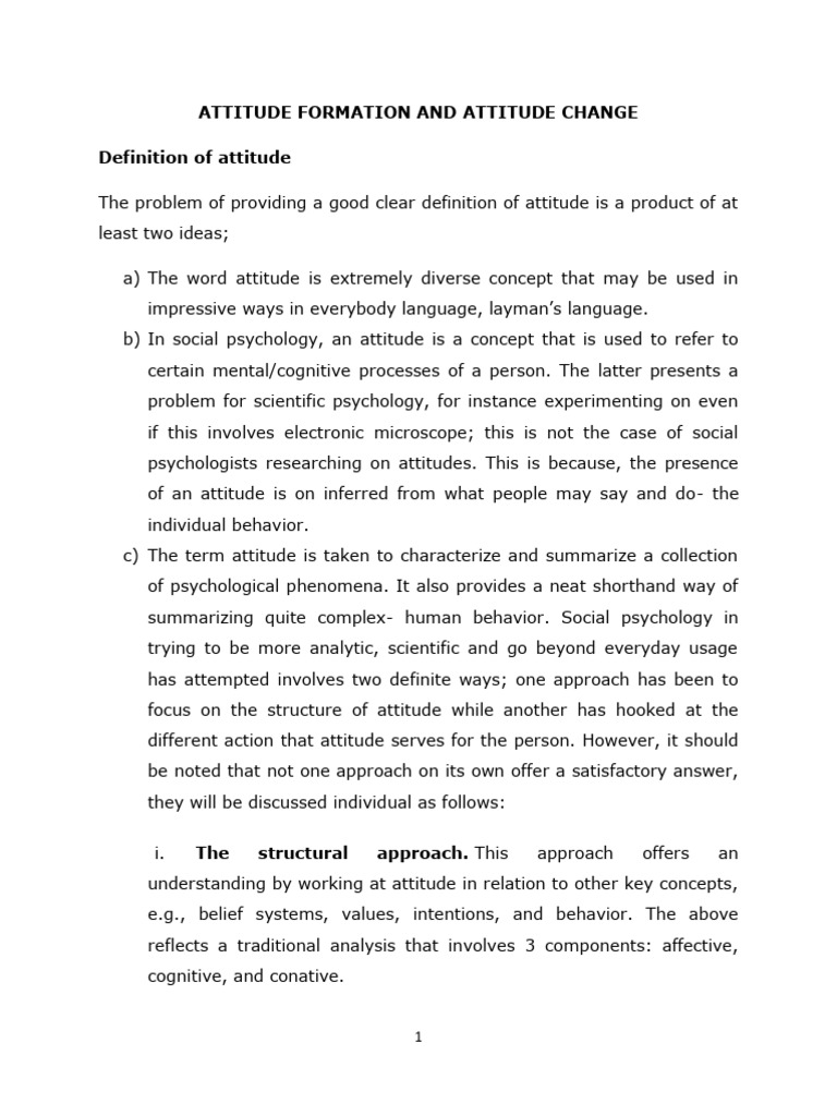 Attitude Formation and Change 2 | PDF | Attitude (Psychology) | Learning