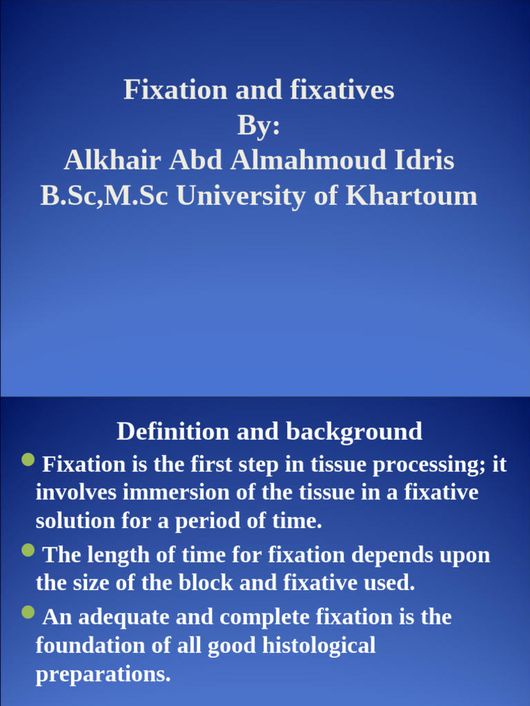 Understanding Tissue Fixation Methods | PDF | Fixation (Histology ...