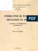 Ståhle - 1946 - Studier Över de Svenska Ortnamnen På - Inge På Grundval Av Undersökningar I Stockholms Län
