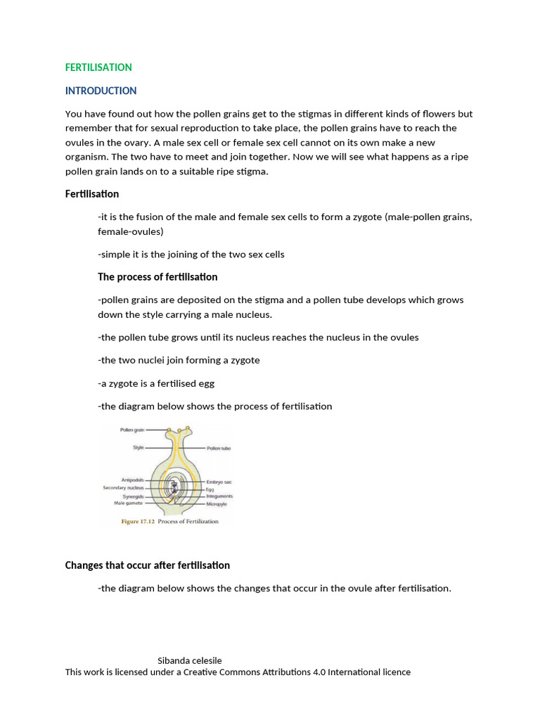 Biology - F 1 Reproduction in Plants-Fertilisation | PDF
