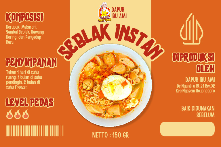 Label Oranye Fotosentris Kemasan Seblak | PDF