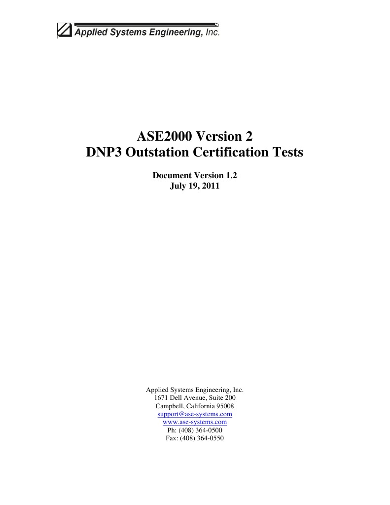 DNP3 Certification Procedures for ASE2000 | PDF | Command Line ...