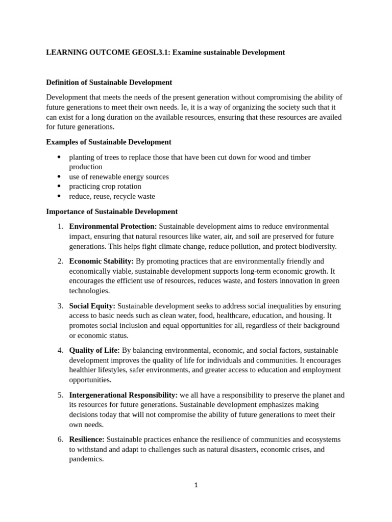 OBE Sustainable Development | PDF | Sustainability | Sustainable ...
