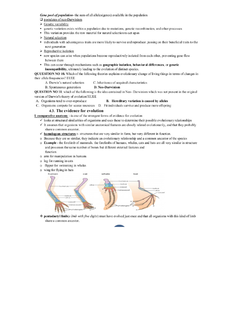 Evolution II NOTE | PDF