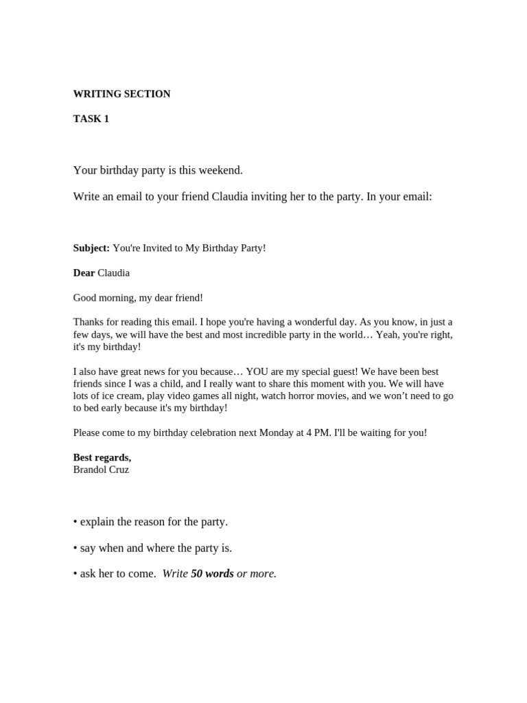 Writing Section A1 Pdf