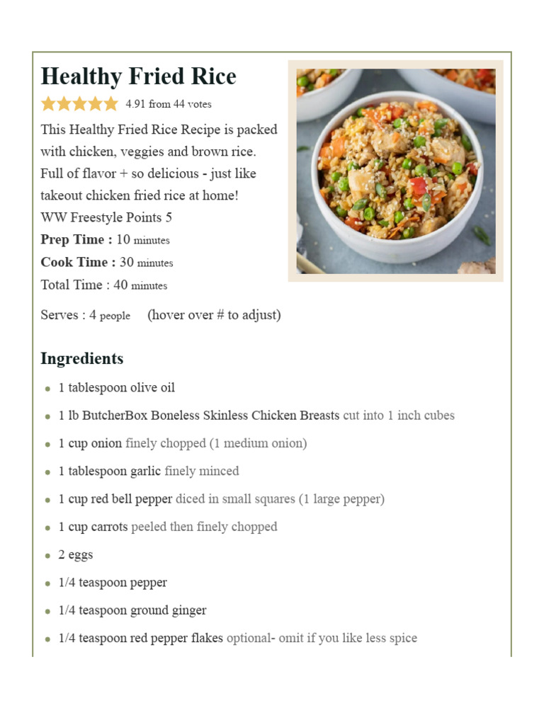Healthy Fried Rice - The Clean Eating Couple | PDF | Fat | Nutrition ...