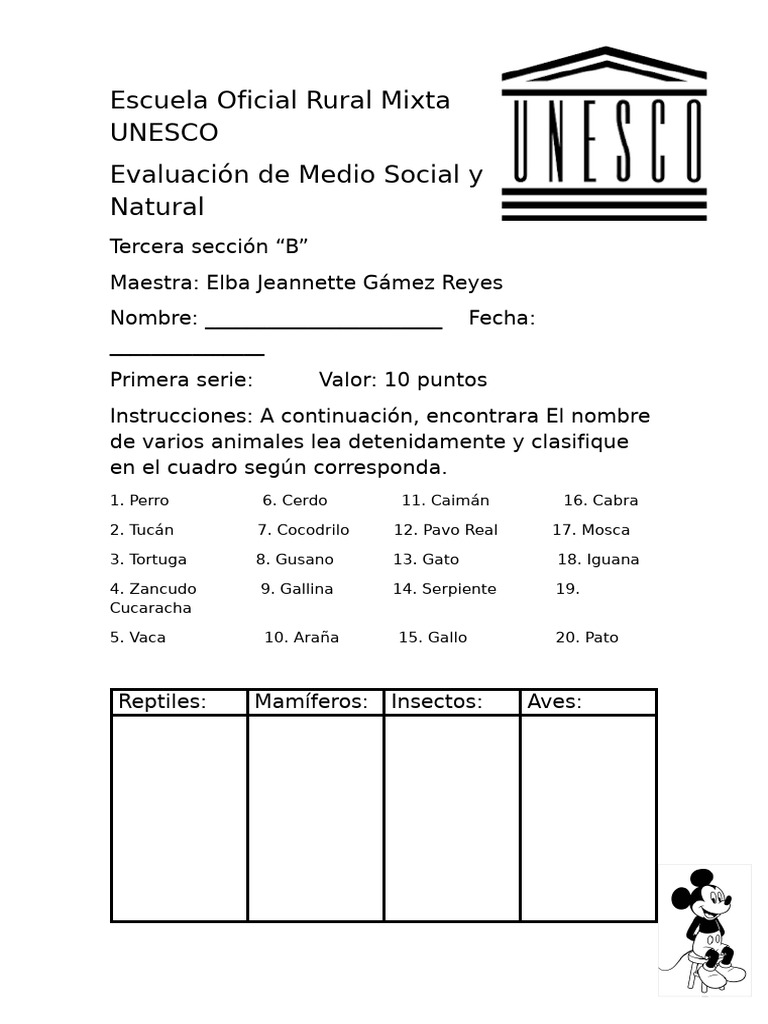 Evaluación de Medio Social y Natural | PDF