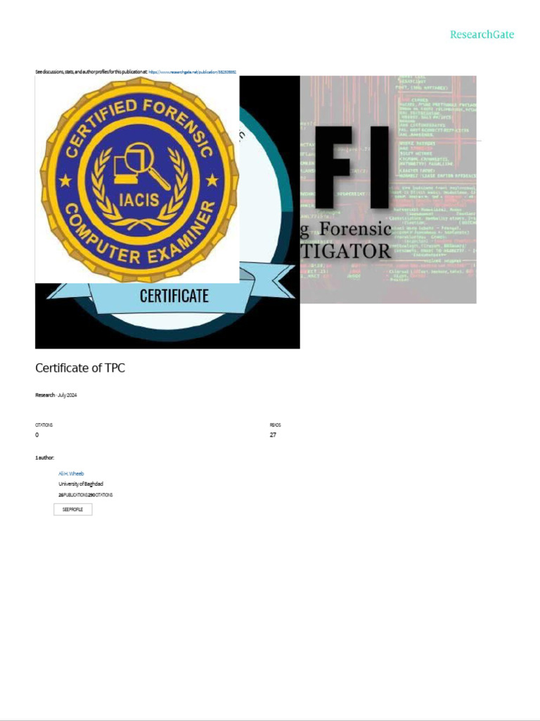 Certificate of TPC for CCCAI 2025 | PDF