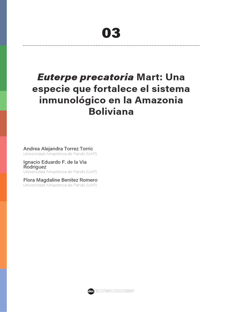 Euterpe Precatoria: Mart: Una Especie Que Fortalece El Sistema ...