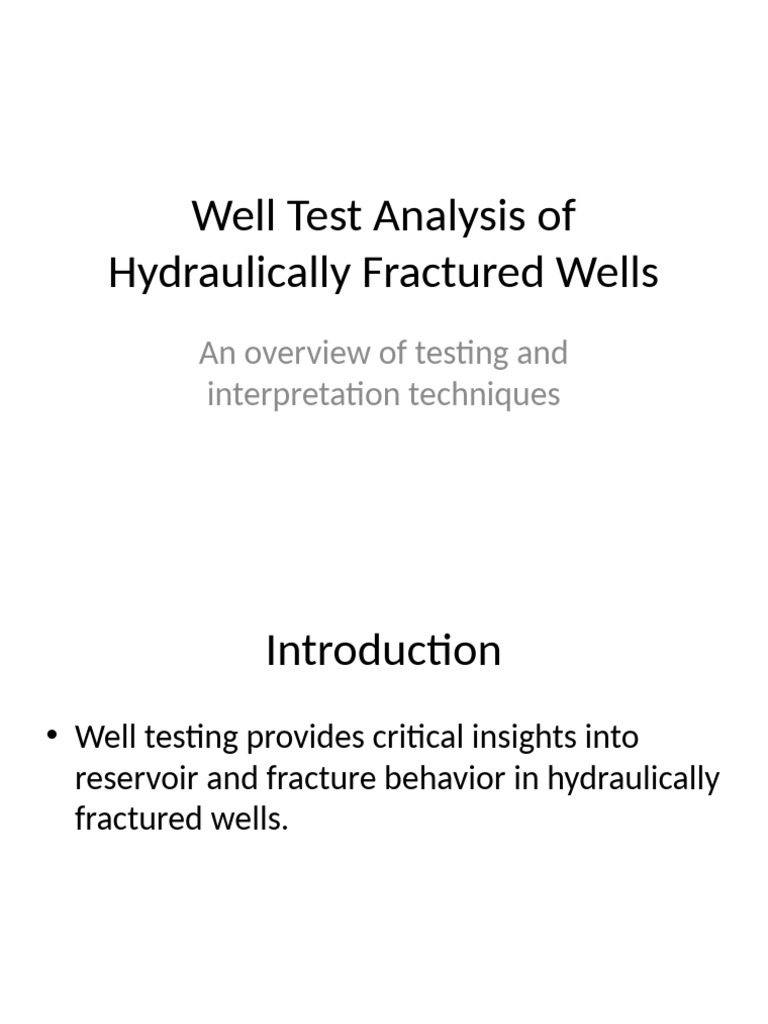 Well Test Analysis for Fractured Wells | PDF