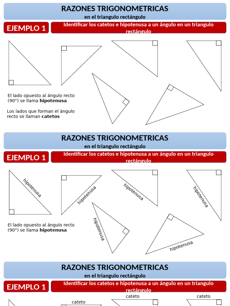 Razones Trigonométricas en Triángulos | PDF | Funciones trigonométricas ...