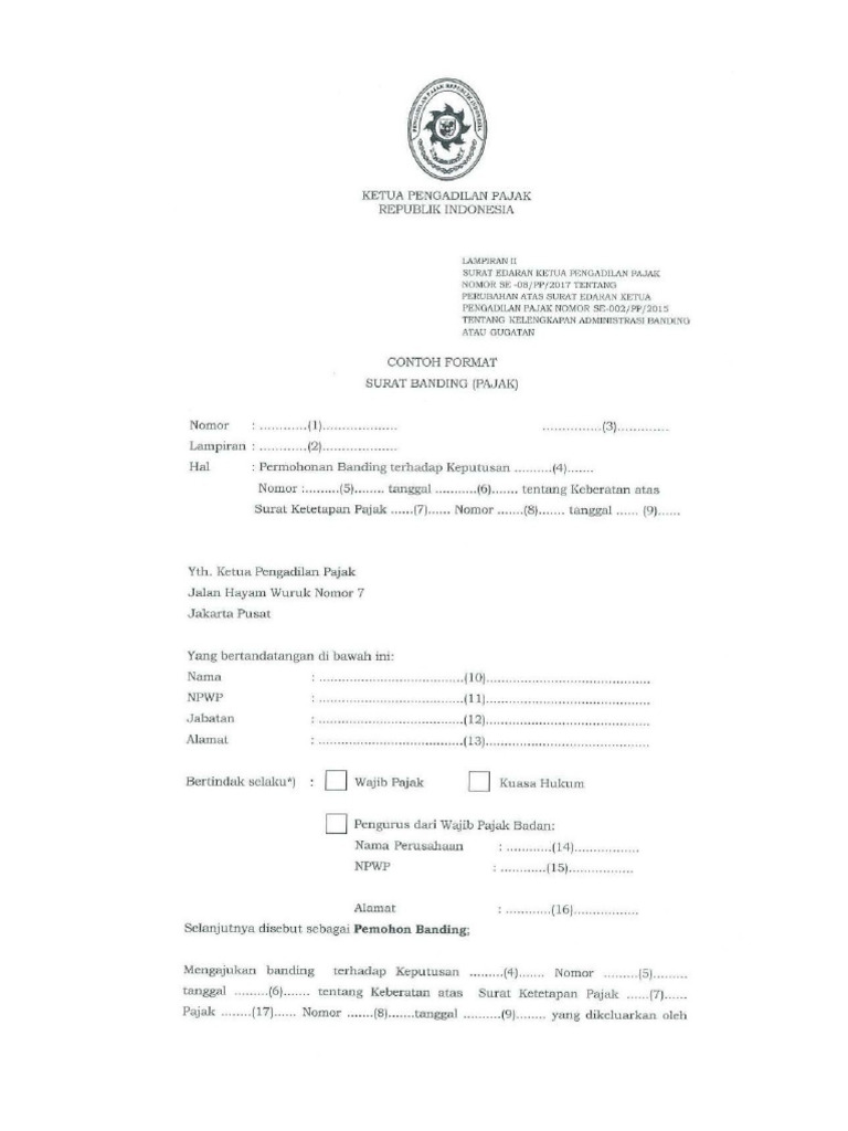 Format Surat Banding Pajak | PDF