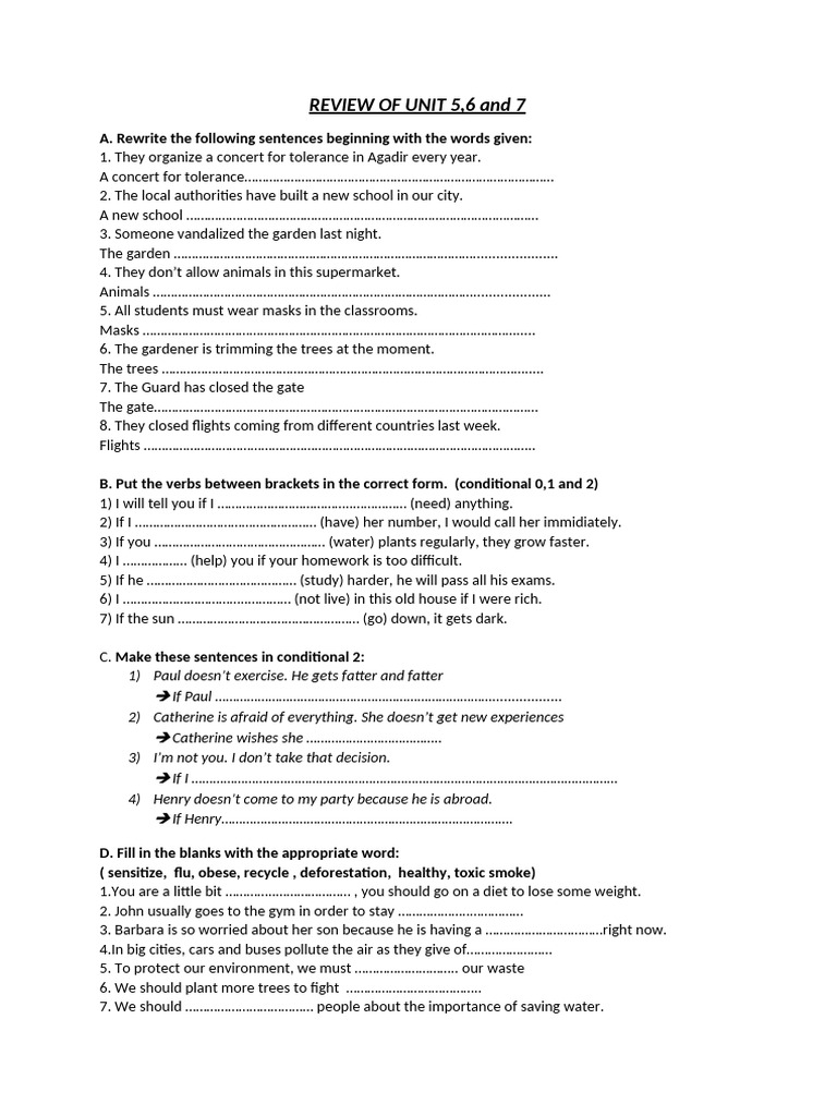 Review of Unit 6 and 7 | PDF