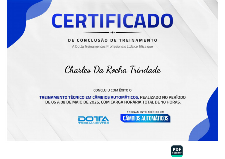 Charles Da Rocha Trindade Certificado TTCA 2025 | PDF