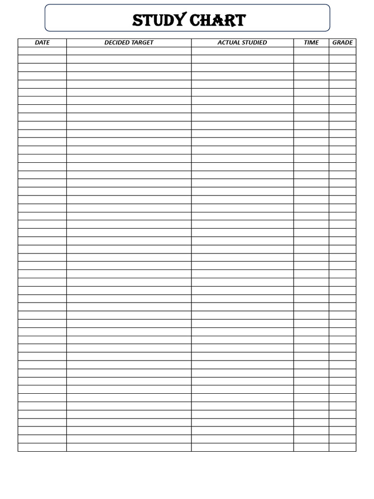 Study Time Tracking Chart | PDF