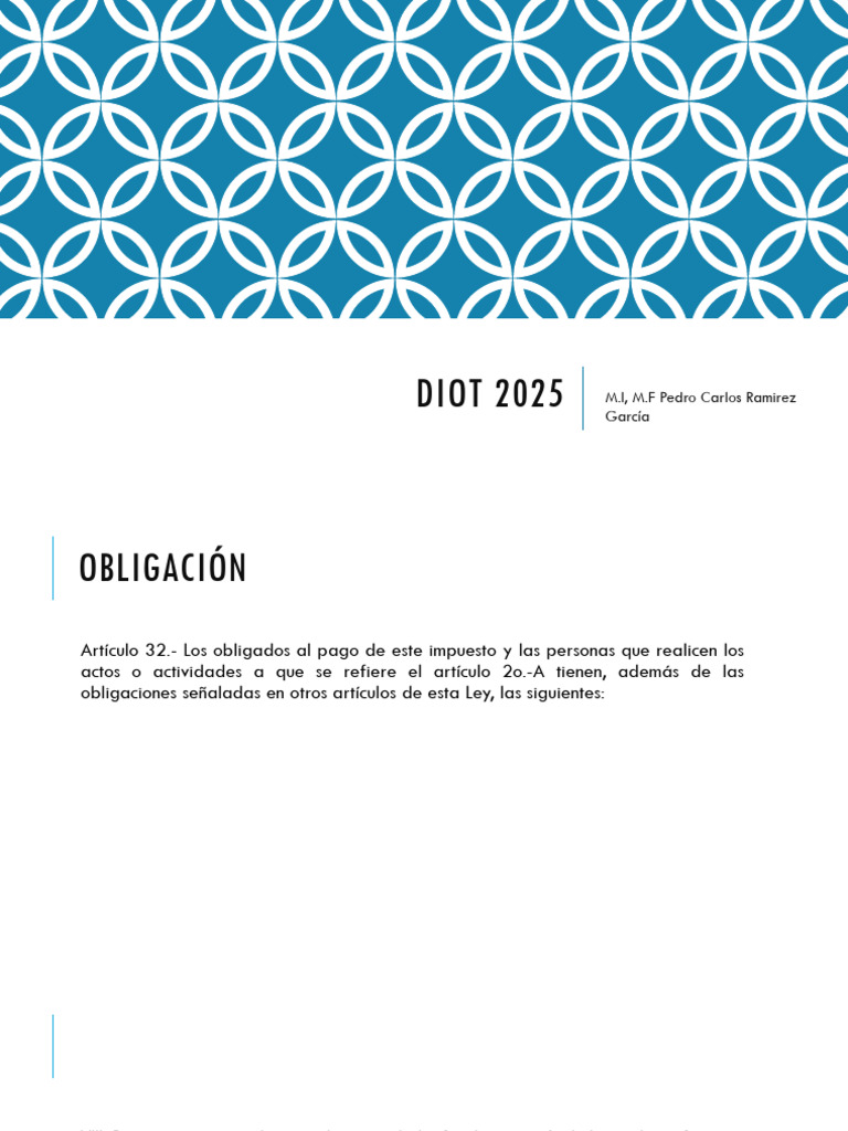 DIOT 2025: Obligaciones IVA | PDF | Impuestos | Impuesto al valor agregado