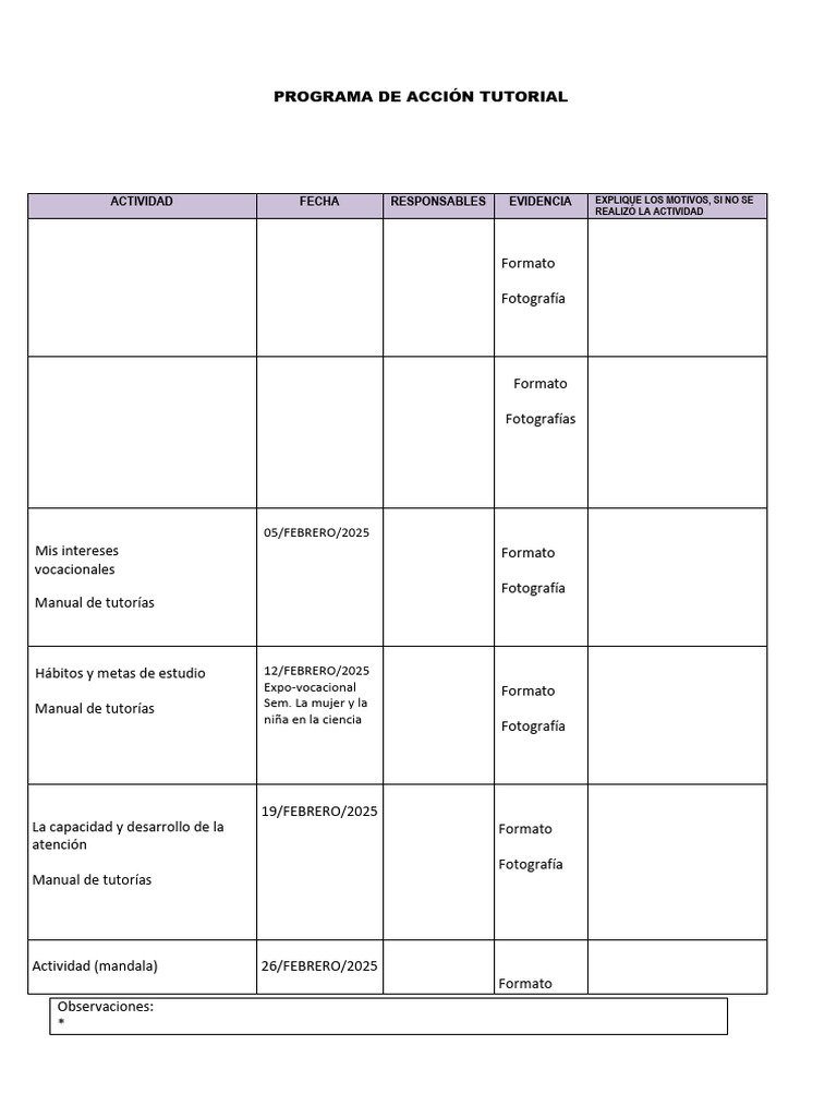 Programa Tutorial 2025-A en Mexquitic | PDF | Aprendizaje