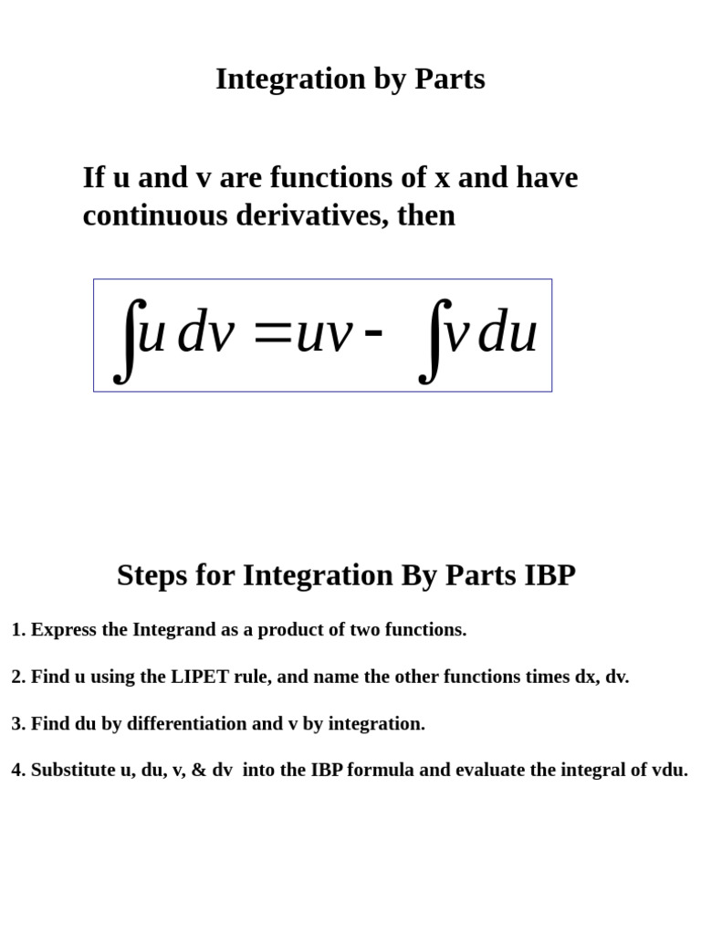 LIPET Rule for Integration by Parts | PDF | Analysis | Mathematical Objects