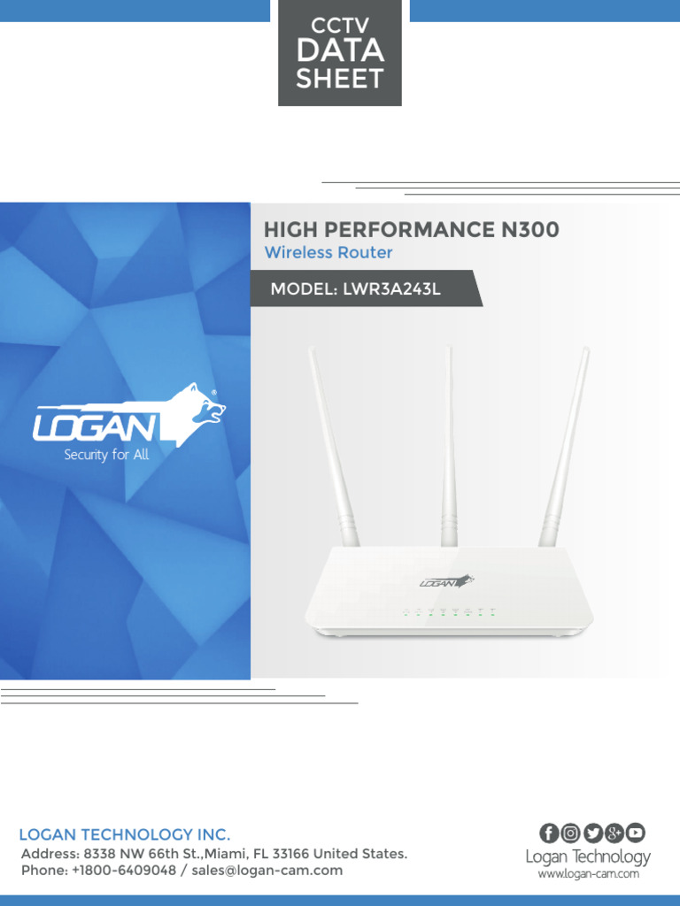 Logan N300 Wireless Router Specs | PDF | Ieee 802.11 | Wi Fi